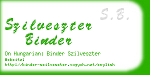 szilveszter binder business card